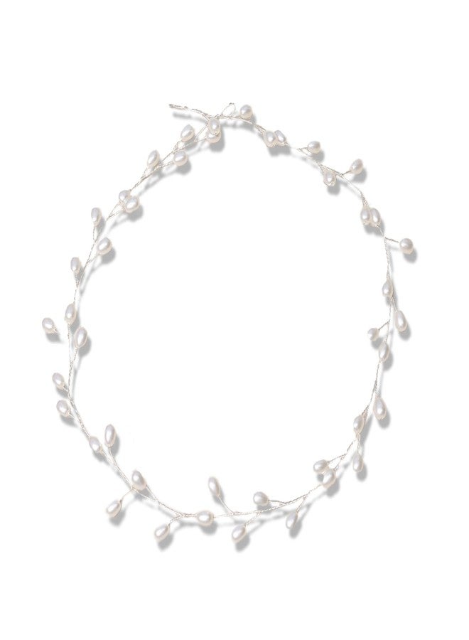 KGCGJVB Wedding Hair Vines Pearl Bridal Headband Delicate Headpiece for Bride Women Headbands Bands Hairstyles Accessories Vine Silver - Image 1